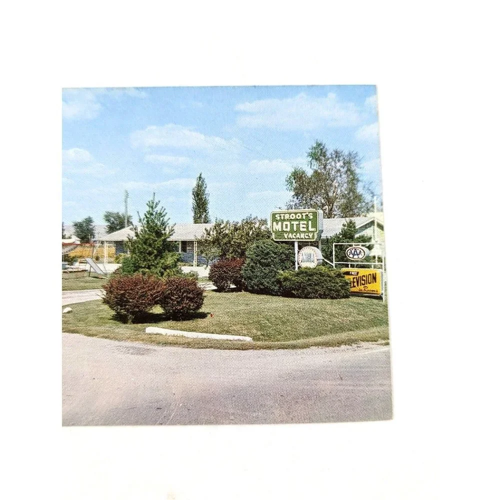 Vintage Postcard Stroots Motel Restaurant Aniston Illinois‎ 1950s Travel USA